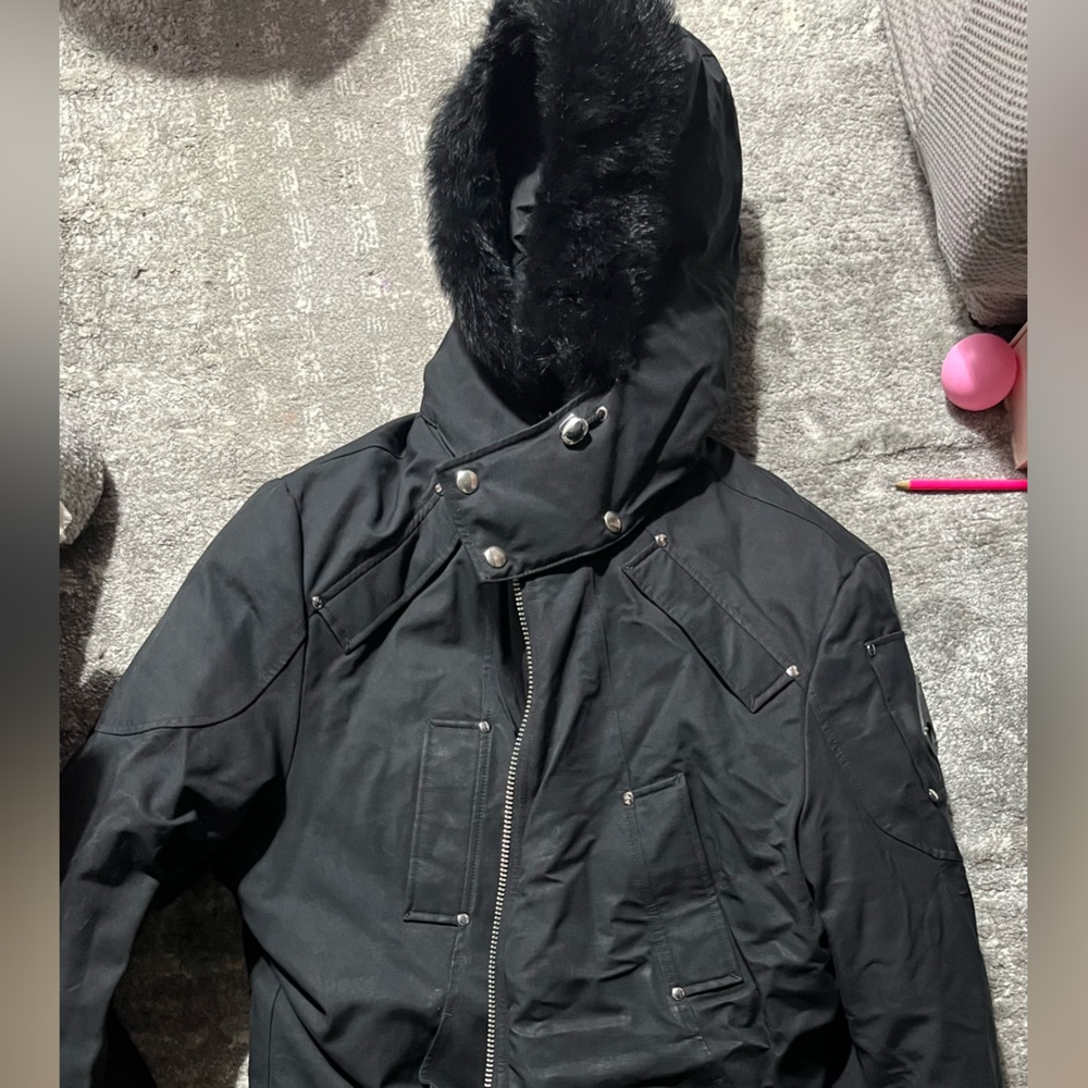 Moose Knuckles Black Jacket With Embroidered Hock… - image 3